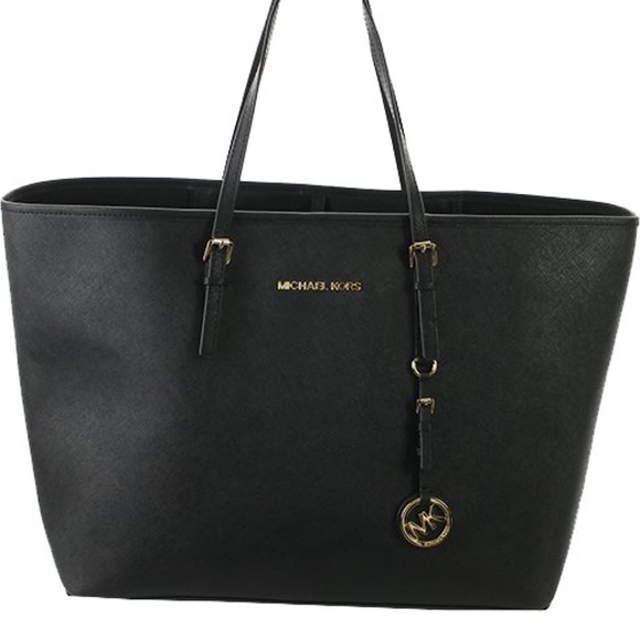 Michael Kors large jet set black travel tote - Picture 2 of 10